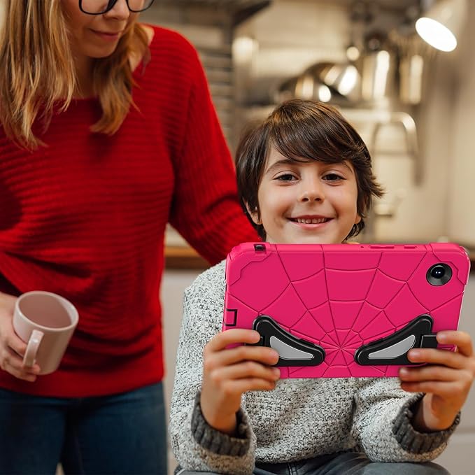 AKABEILA Compatible with Samsung Galaxy Tab A11+ 2025 11 inch Tablet Case，Lightweight Shockproof Rugged Protective Cover with Kickstand for Kids Children Boys Babies Strawberry Black