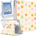 Uppuppy for iPad 5th/6th Generation Case for iPad Air 1st/Air 2nd/Pro 9.7 inch 2016 Case - 360 Rotating Stand Folio Smart Cover with Pencil Holder for Women Girls, Colorful Flowers for Apple Tablet