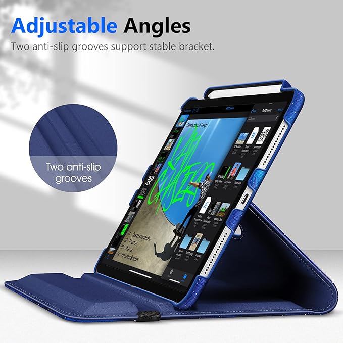 Fintie Rotating Case for iPad Pro 11-inch (4th / 3rd Generation) 2022/2021-360 Degree Swiveling Stand Cover w/Pencil Holder, Auto Sleep/Wake, Also Fit iPad Pro 11" 2nd/1st Gen, Starry Sky