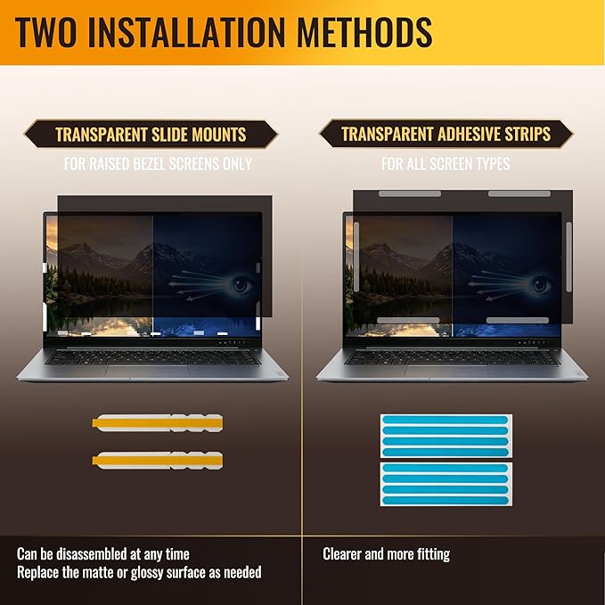 15.6 Inch Privacy Screen for Laptop with 16:9 Widescreen Laptop Blue Light Screen Protector - Anti-Glare - Anti-Scratch Protector Film for Data Confidentiality Privacy Shield