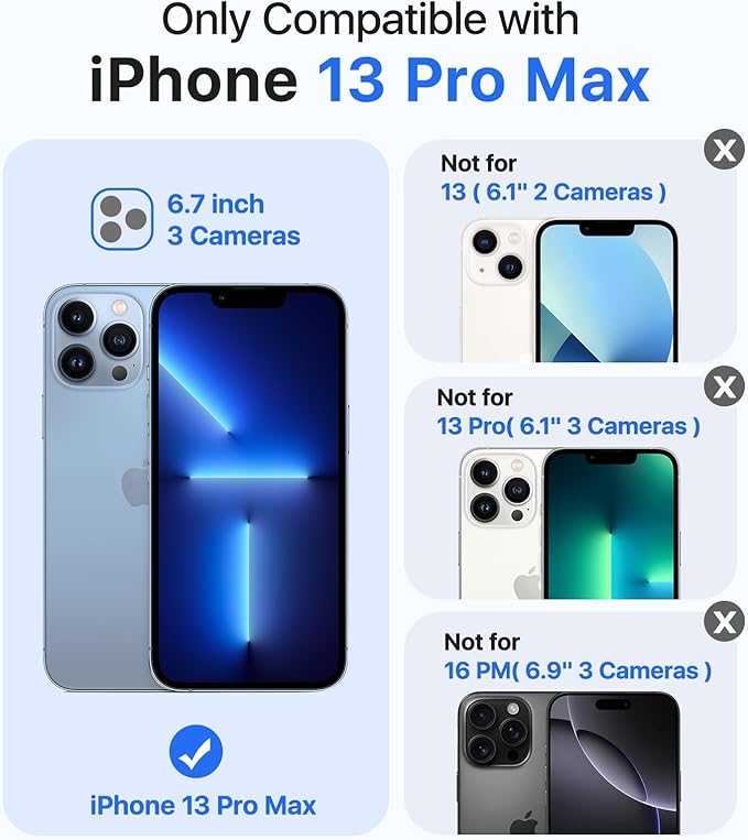 Magnetic for iPhone 13 Pro Max Case, [Compatible with MagSafe][Military-Grade Drop Protection][Anti-Yellowing]Shockproof Translucent Matte Cover for iPhone 13 Pro Max Phone Case,Midnight Blue