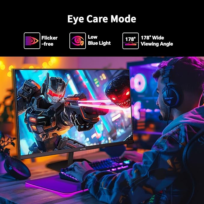KTC 24.5 Inch 400Hz Gaming Monitor, FHD 1080P 240Hz Computer Monitor, Fast IPS, FreeSync/G-Sync Compatible, HDR400, DisplayPort x2 HDMI x2, VESA, Tilt Adjustable,H25X7
