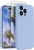 FireNova Designed for iPhone 15 Pro Max Case, Silicone Upgraded [Camera Protection] Phone Case, Soft Anti-Scratch Microfiber Lining Inside, 6.7 inch, Light Blue