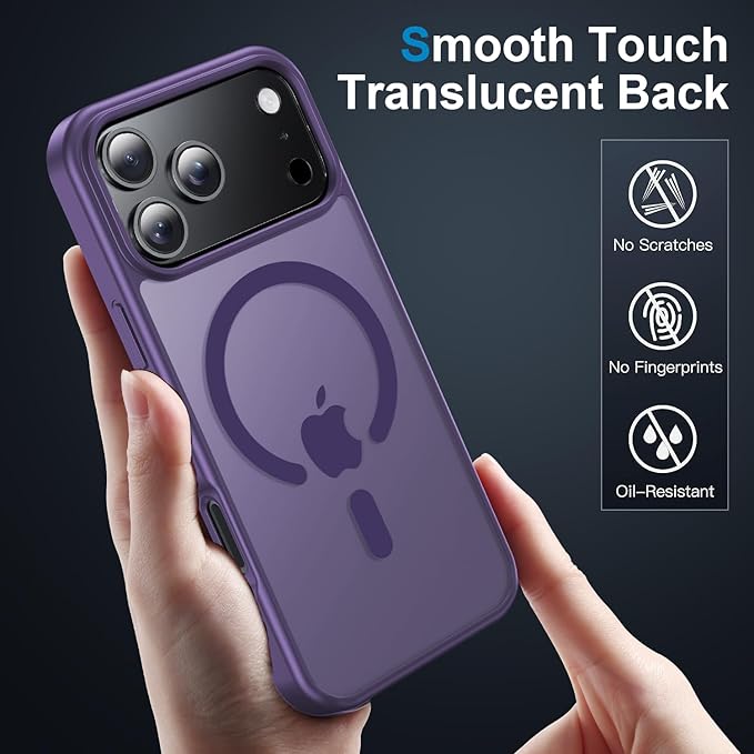 for iPhone 17 Pro Max case with Camera Lens Protector [10Ft Military-Grade Protection] Compatible with fit MagSafe Shockproof Cover Phone case for iPhone 17 Pro max 6.9 inch,Deep Purple