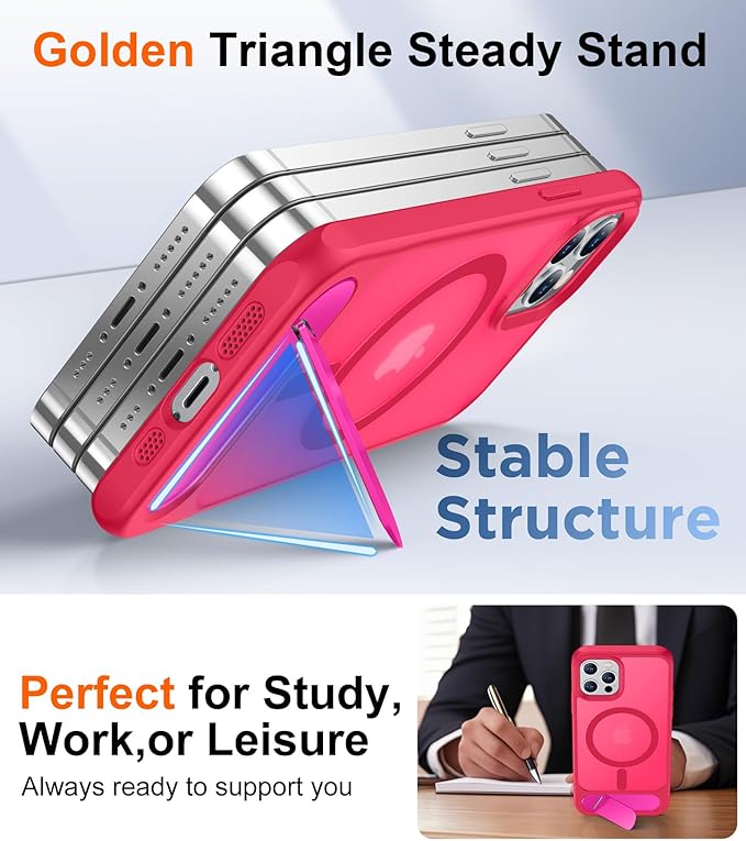 Magnetic Compatible with iPhone 12 Pro Max Case, [Built-in Invisible Kickstand][Compatible with MagSafe][Military Grade Shockproof] Slim Translucent Matte Phone Case for iPhone 12 Pro Max 6.7"