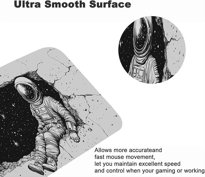 Space Astronaut Desk Mat Black and White Stars Mousepad XL Large Gaming Mouse Pad Laptop Keyboard Mat Desk Pad 31.5"x11.8" Office Computer Keyboard Laptop Home