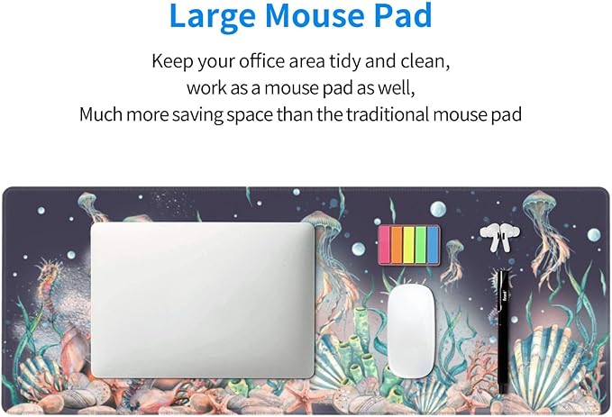 Jellyfish Mouse Pad XL Large Mousepad Non Slip Rubber Base Desk Mat for Laptop Computer Gaming 31.5" X 12"