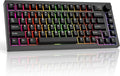 TECWARE Spectre 75 Mechanical Gaming Keyboard | Customizable LCD Screen Display & Knob | Tri-Mode Wireless Bluetooth 2.4GHz | Gasket Mount Hot Swappable | Black Cocoa Brown Tactile Switches