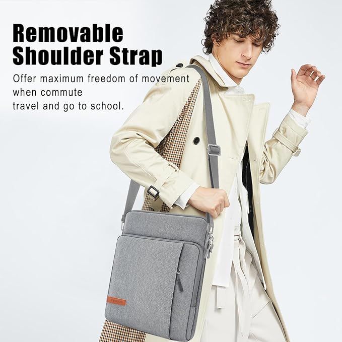 TiMOVO Laptop Sleeve Bag for MacBook Neo 13 inch 2026 Model A3404 with A18 Pro Chip, Carrying Case with Shoulder Strap,Light Gray