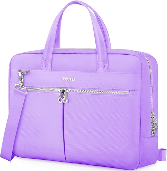 Ferkurn Laptop Bag Case Women Men Computer Bag Compatible with MacBook/HP/LG/Dell, Shoulder Strap Slim Carrying Messenger Briefcase, Purple, 14 Inch