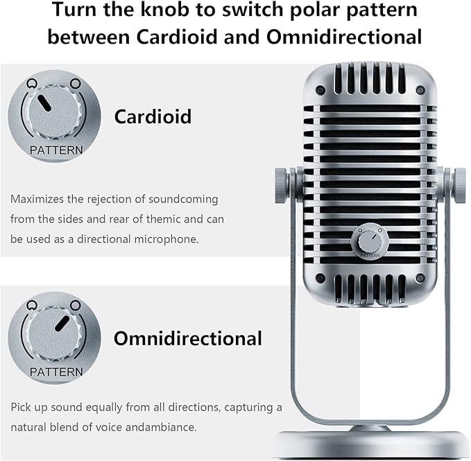Saramonic XMIC-Z5 USB Condenser Microphone for PC, Mac, Gaming, Recording, Streaming, Podcasting - 2 Pickup Patterns, Noise Cancelling, 2-Year Warranty