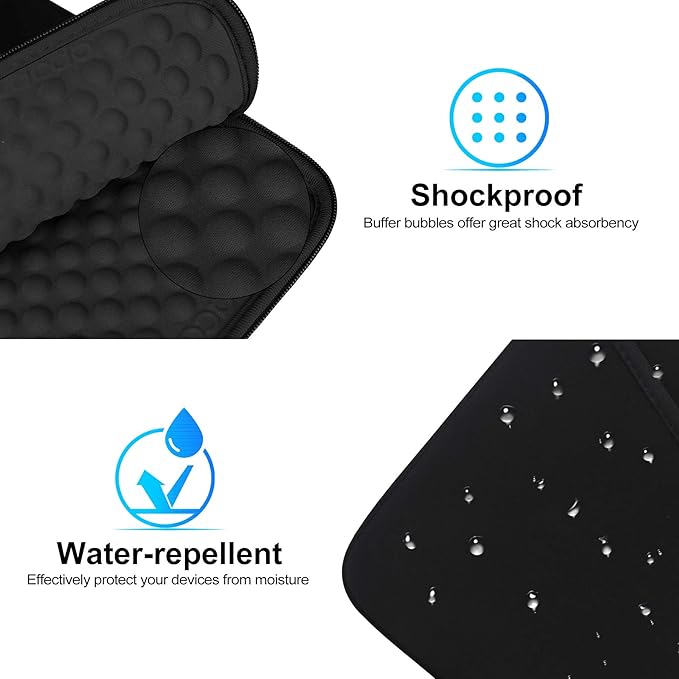 Lacdo Tablet Sleeve Case for 11 inch iPad A16 / 11 inch iPad Air M4 M3 M2 / 11" iPad Pro M5 M4 / 10.9" iPad /10.2" iPad /10.9" ipad Air / 11 Inch Samsung Galaxy Tab A9+ Bag, Fit Magic Keyboard, Black