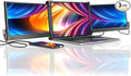 P2 Triple Portable Monitor for Laptop Screen Extender 12 Inch Dual Monitors Extender FHD 1080P IPS Display Type-C/HDMI/USB-A/Speakers for 13-16 Inch Notebook Computer Windows Mac Phone