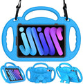 Kids Case for iPad Mini 7 (A17 Pro) 2024/ Mini 6 2021, iPad Mini 7th/6th Generation Case with Shoulder Strap - Durable Shockproof with Handle Stand Protective Cover for iPad 8.3 Inch Blue