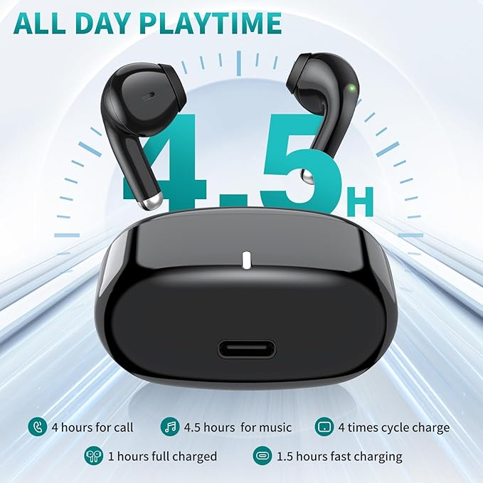 ACAGET Wireless Headphone for Samsung Galaxy S26 Ultra S25 S24 S23 FE S22 Plus Bluetooth 5.3 Earbuds Noise Isolation Earphones for iPhone 16 15 17 Pro Max 14 13 HiFi Stereo Headset for Galaxy Z Flip