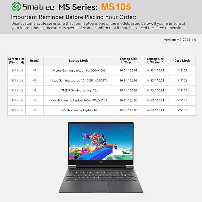 Smatree MS105 Hard EVA Protective Sleeve Case with Stand Compatible for 16.1 inch HP OMEN Gaming Laptop 16z/16t/16, for 16.1 inch HP Victus Gaming Laptop 16t/16, Green