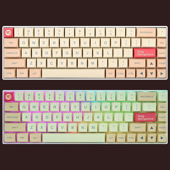 Guffercty kred XDA Profile Yellow Keycaps 60 Percent Dye-sub PBT Keyboard Caps with ISO Keys for 60% 65% 75% 96% Mechanical Keyboard (Soy Milk)