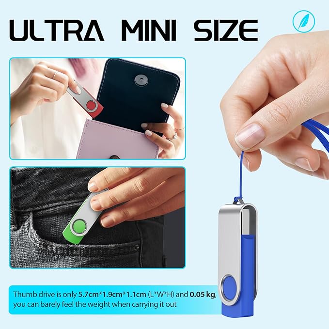 FEBNISCTE 32GB Thumb Drive 10 Pack,Flash Drive High Capacity, Bulk USB Flash Drives 32 GB Metal Swivel, USB 2.0 Jump Drive Memory Stick Portable, Pen Drive Zip High Speed for Data Storage