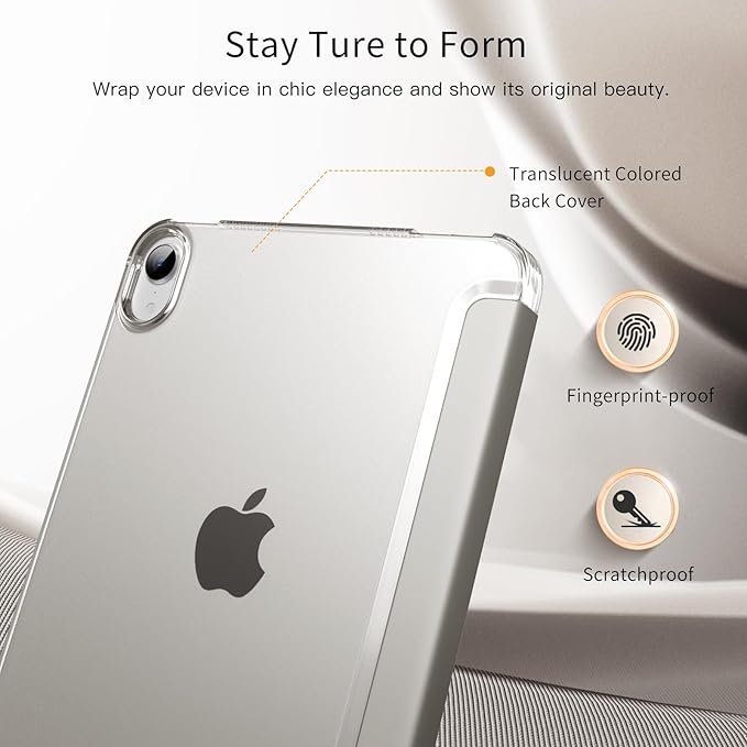 MoKo for iPad mini 7 (A17 Pro) Generation Case 2024, iPad mini 6 Case 2021, 8.3-inch Slim Lightweight Protective Hard Back PC Shell Stand Cover Support Touch ID, Auto Wake/Sleep, Silver