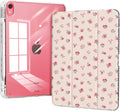 Case for iPad 11th Generation A16 Chip (2025), iPad 10th Generation (2022) Case, Protective Slim Clear Back Cover with Pencil Holder, Trifold Sturdy Stand, Pink Ditsy Floral