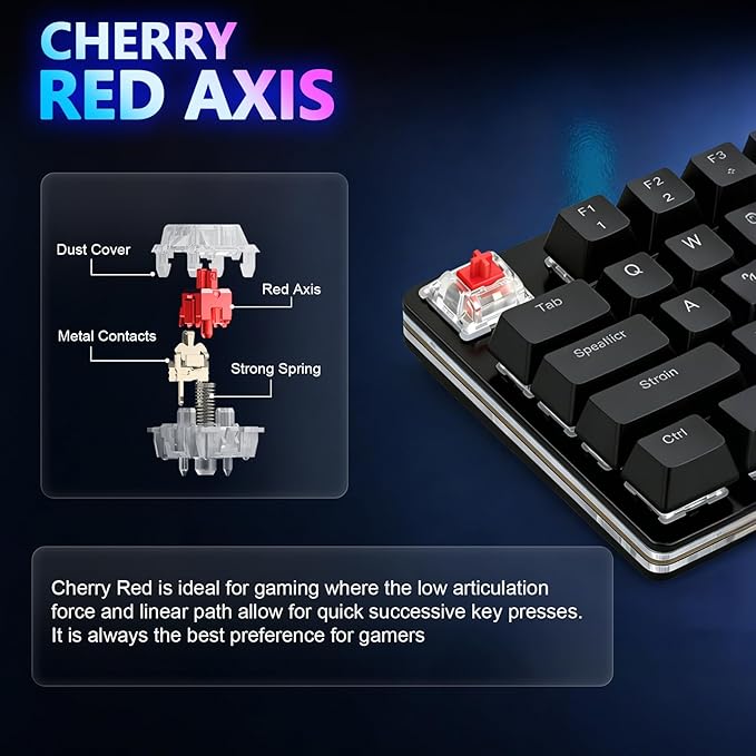 aikeec Black White 6-Key Gaming Keyboard, USB Mini 6-Key Keypad Mechanical Gaming PC Keyboards Programming Macro with Software OSU HID Standard Keyboard.(Upgrade Cherry Shaft & RGB LED)