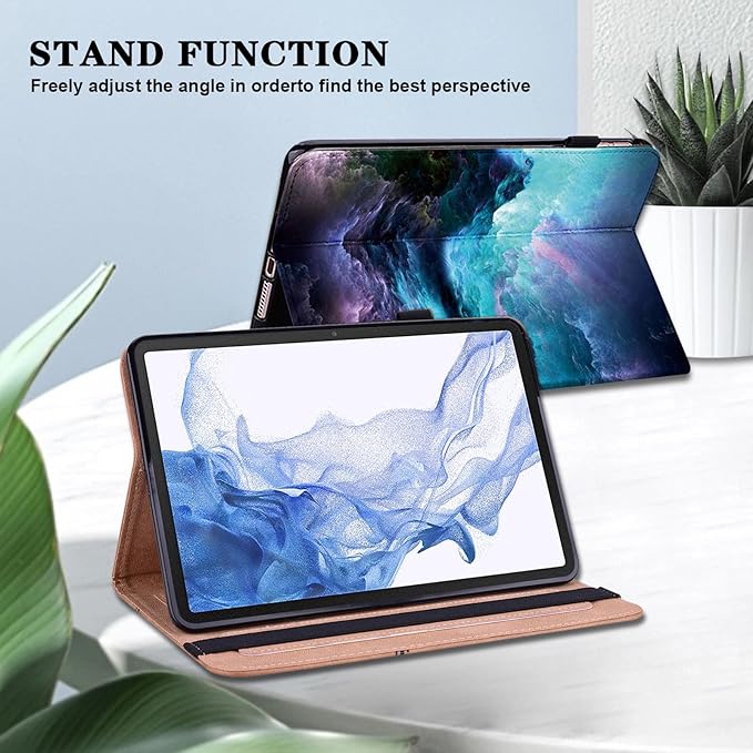 Case for iPad Air 13 inch (M4/M3/M2) 2026/2025/2024, PU Leather Stand Shockproof Cover with Pen Holder & Card Slots - Starry Sky