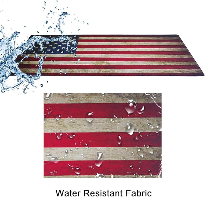 Meffort Inc Extra Large Extended Gaming Desk Mat Non-Slip Rubber Pads Stitched Edges XXL Mouse Pad 35.4 x 15.7 inch - USA Flag