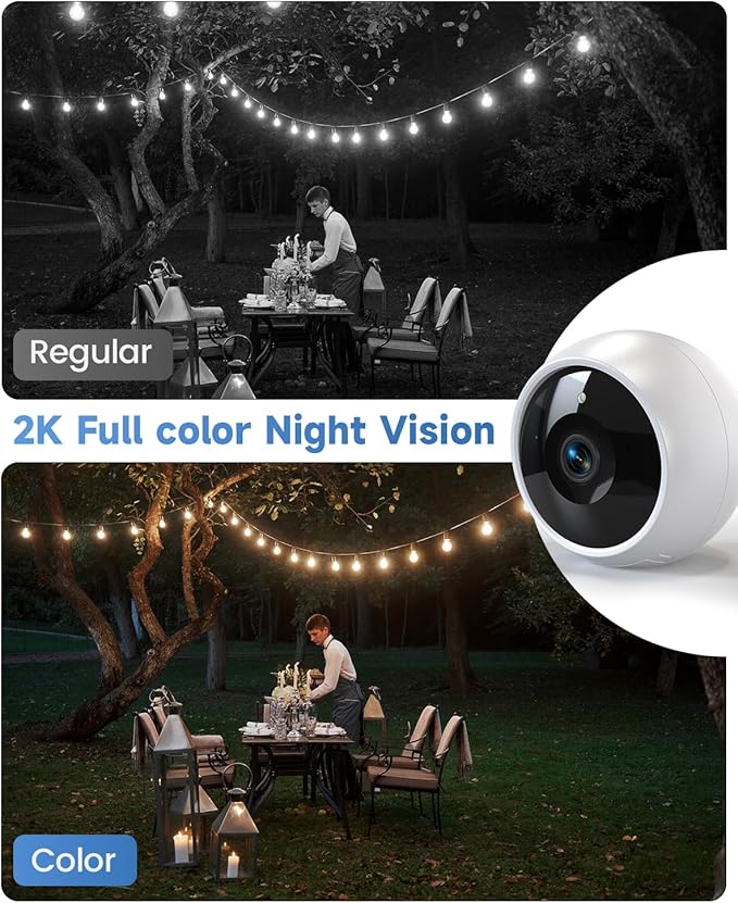 Security Cameras Wireless Outdoor,2K Battery Wireless WiFi Cameras for Home Security,AI Motion Detection,Local SD/Cloud Storage,Smart Home Cam (White 1 Pack)