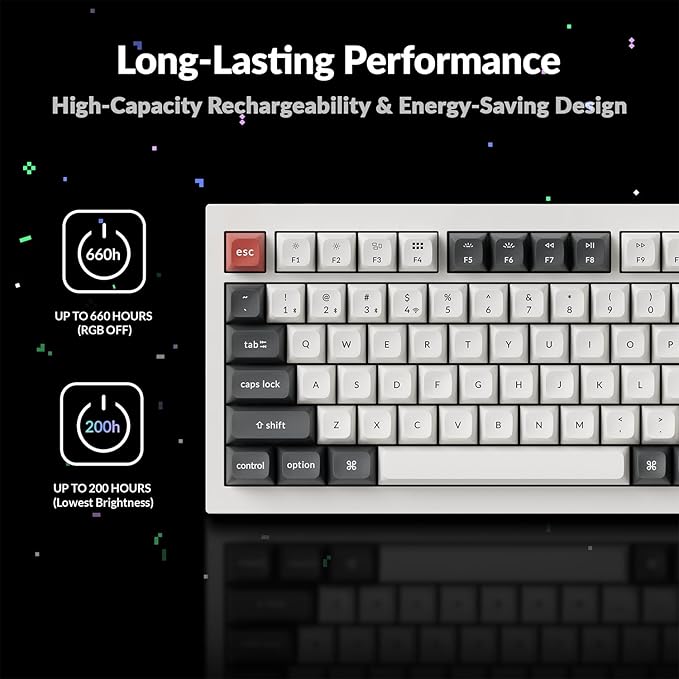 Keychron Q1 Ultra 8K 75% Wireless Mechanical Keyboard, Aluminum Hot-Swappable RGB, Red Switch, 82 Keys, 600h Battery Life, 2.4GHz/Bluetooth/Wired, ZMK Programmable, Mac Windows Linux – White