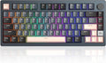 MageGee LIGHT75 Wireless Creamy Keyboard, Tri-Mode Bluetooth/2.4GHz/USB-C RGB Backlit, Gasket Hot Swappable Custom Gaming Keyboard for Win/Mac/PC, with Knob, 4000mAh Battery, Grey