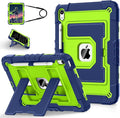 for iPad (A16) 11th /10th Generation 10th Gen iPad Case with Pencil Holder Shoulder Strap,Military Grade Shockproof for i Pad Covers 11.0/10.9 Inch 2025/2022,Navy Green