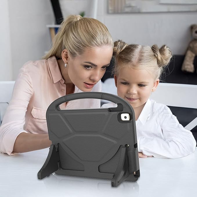 Kids Case for iPad 10.2 & 10.5, iPad 9th/8th/7th Generation 10.2" 2021 2020 2019 Case with Screen Protector, iPad Air 3rd Gen/Pro 10.5 inch Protective Cover with Handle Stand, Black