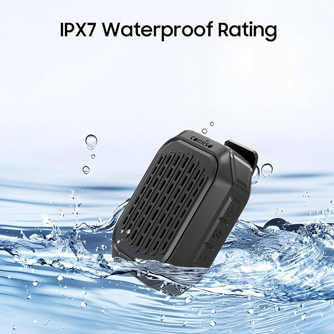 comiso Wearable Bluetooth Speakers, Clip-On Portable Mini Bluetooth Speaker with Built-in Mic for Hands-Free Music and Calls, Waterproof Up to 10 Hours Playtime, Small Wearable Clip On (Non-Magnetic)