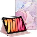 Fintie Folio Case for iPad Mini 7 (A17 Pro, 7th Generation) 2024 / iPad Mini 6 (6th Gen) 8.3 Inch, Multi-Angle Smart Stand Cover with Pencil Holder & Pocket, Auto Sleep/Wake, Dreamy Marble