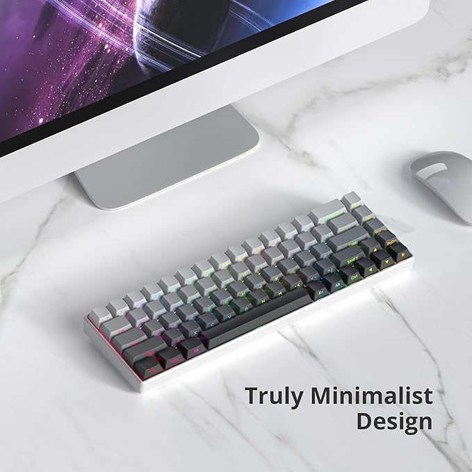Guffercty kred Gradient PBT Key caps for Mechanical Keyboards, 135-keys Custom Minimalist Side Printed Double Shot Keycaps Cherry Profile for Gaming Keyboard (Polar)