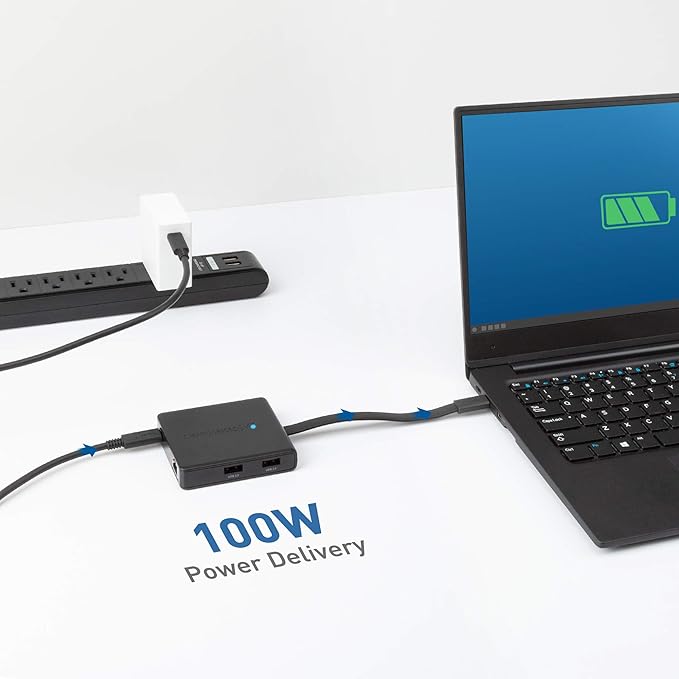 Cable Matters Dual 4K 60Hz Monitor USB C Hub with DisplayPort 1.4 and 100W Charging - macOS is Not Supported - Thunderbolt 3, Thunderbolt 4, USB4 Compatible for Surface Pro, XPS, Windows Only