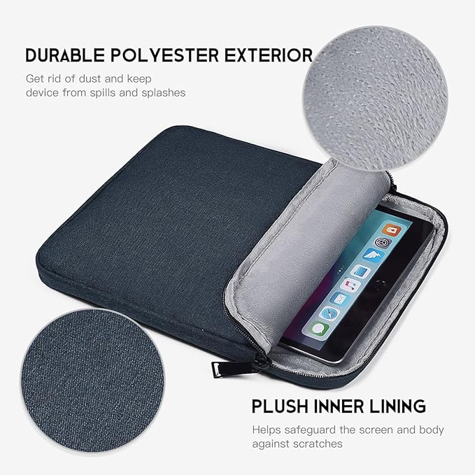 10 Inch Travel Tablet Sleeve Case for Samsung Galaxy Tab A9+ Plus 11", iPad Pro 11-in(M5 M4), iPad Air 11-in(M2,M3,M4), iPad A16, 10.9 10.5 10.2 inch iPad Pro Air, Fit Apple Magic Keyboard