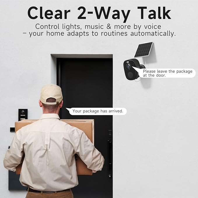 4pcs Wireless Security Cameras Outdoor,5G/2.4G Solar Cameras, 2K Battery Powered Surveillance Cameras for Outdoor Use, Color Night Vision, AI Detection, 2-Way Talk, IP65, SD/Cloud, Works Alexa