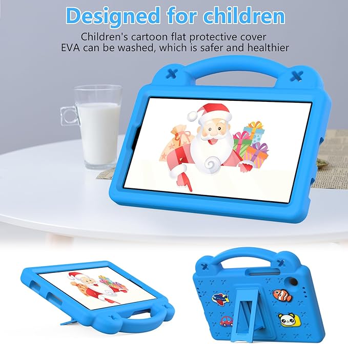 AKABEILA Compatible with Samsung Galaxy Tab A9 8.7 X115N(2023) Tablet Case, Lightweight Shockproof Protective Case with Shoulder Strap & Stand Handle for Girl Kid Gift Sky Blue