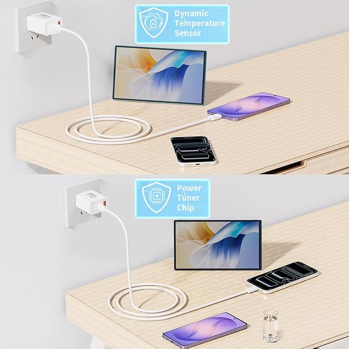 [Apple MFi Certified] iPhone 17 16 Charger Fast Charging, Stuffcool 4Pack 60W Dynamic Power Adapter Dual Port USB C Charger PD&QC Type C Wall Charger + 6FT Type C Cable for iPhone 17/17 Pro/16/15/iPad