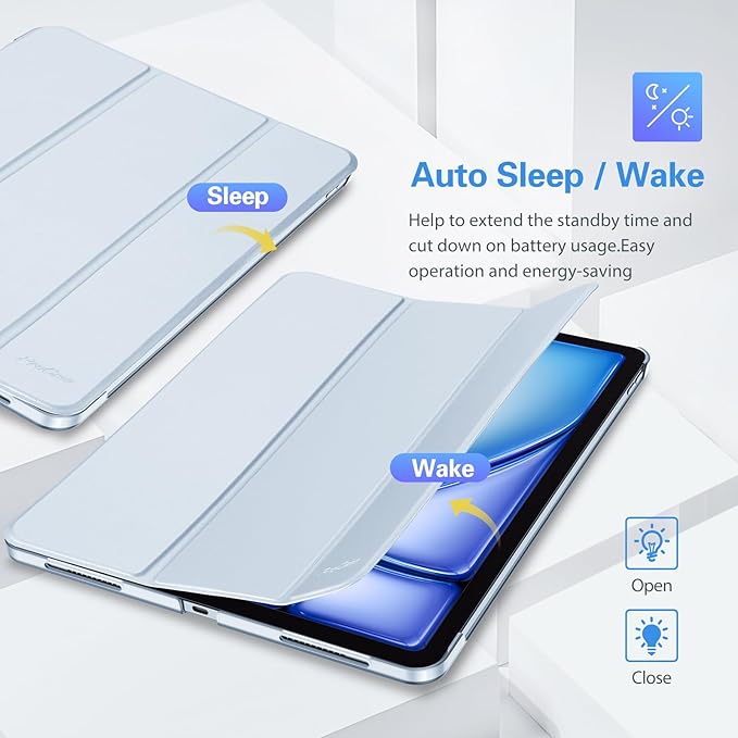 ProCase Smart Case for iPad Pro 12.9 2022/2021/2020/2018, Slim Stand Hard Back Shell Smart Cover for iPad Pro 12.9" 6th Gen/5th Gen/4th Gen/3rd Gen -Airblue