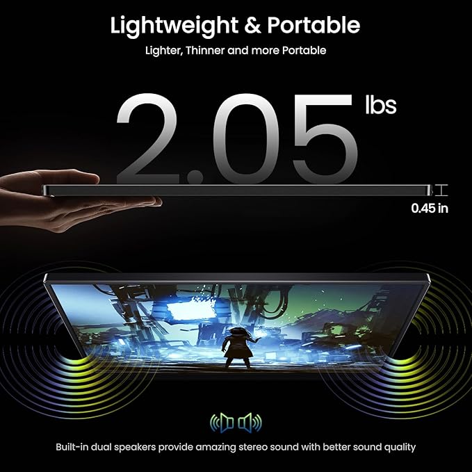 VILVA 17.3'' Portable Monitor 2.5K QHD 165Hz Gaming Display, Ultra-Slim Metal Body, Built-in Stand, USB-C HDMI External Monitor for Laptop, PC, PS5, Xbox, Switch