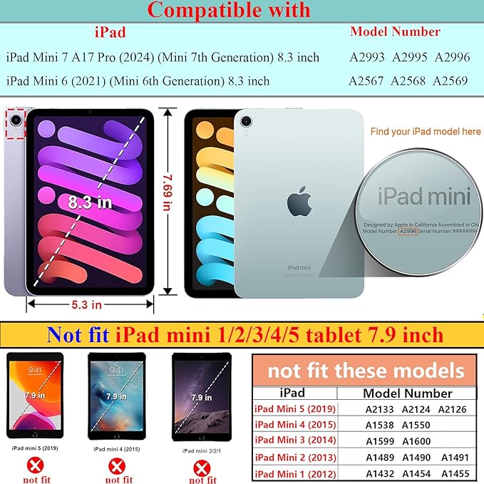 Case for iPad mini 7 (A17 Pro) 2024/ iPad mini 6 Case 2021,iPad mini 7th/6th Generation 8.3 inch, Glitter Clear Soft TPU Back Shockproof Bling Sparkly Silicone Lightweight Thin Cover, Pink