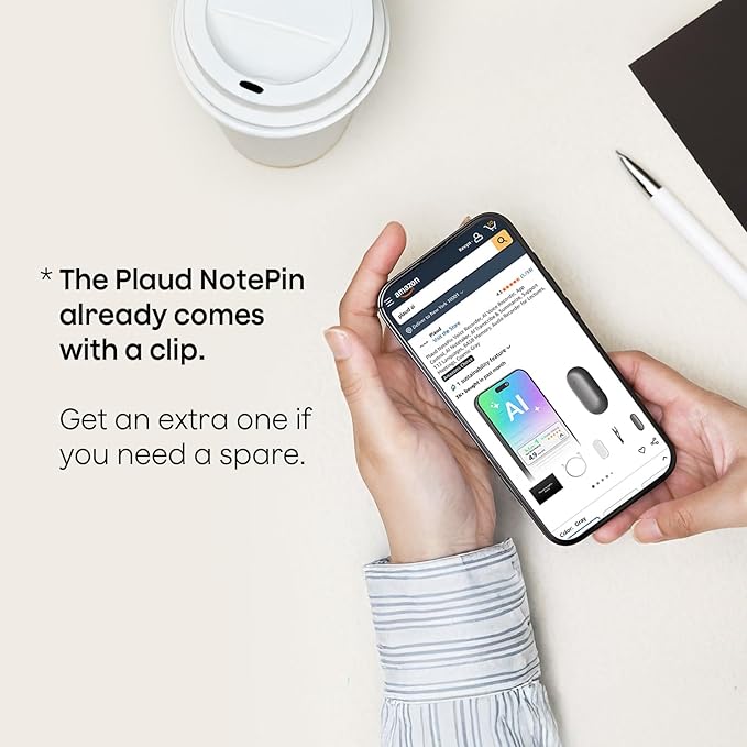 Replacement Magnetic Clip and Pin Attachments for Plaud NotePin (*NOT Included), Accessory Replacement Kit Set for NotePin AI Voice Recorder (No Additional Purchases Needed), Silver