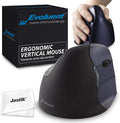 Jestik Evoluent Mouse VM4RW - VerticalMouse 4, Right Hand Ergonomic Design, Evoluent Vertical Mouse with Wireless Connection for Comfort and Precision, Plus Microfiber Cloth (Regular Size)