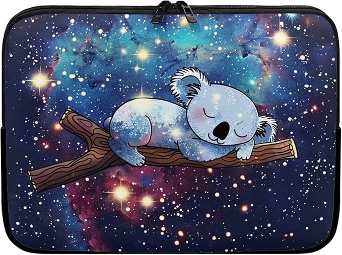 Galaxy Koala Laptop Sleeve Case for Women Kids 12 inch Laptop Protector with Multiple Uses Lightweight Computer Sleeve Tablet Bag Laptop Carrying Case Gifts for Girls