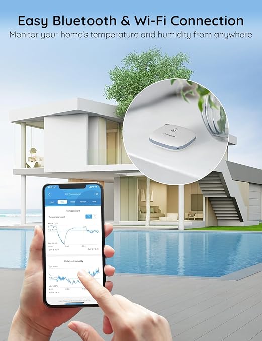 GoveeLife Smart Hygrometer Thermometer, WiFi Temperature Monitor H5179, Humidity Sensor with App Alert, 2 Years Data Storage Export, Wireless Room Thermometer Indoor for Home, Greenhouse, RV