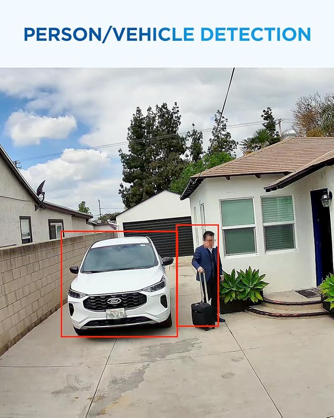4COVR 4K Security Camera Outdoor, 8MP Ultra-HD PoE Wired Surveillance Video IP Camera Built-in Mic, Smart AI Person/Vehicle Detection, 100ft IR Night Vision, 2.8mm Lens, IP67 Weatherproof, LY97SA8MA