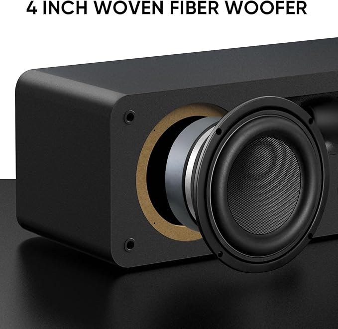 Saiyin Center Channel Speaker,Dual 4-Inch Woofers and Silk Tweeter, Crystal-Clear for Home Theater Dialogue,Passive, Wall Mountable, Single