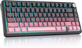 surmen M75 75% Wireless Creamy Keyboard with Gasket, Pre-lubed Triple Mode Bluetooth Mechanical Gaming Keyboard BT5.0/2.4Ghz/USB with Sound Absorbing Pads Hot-Swap(Sunset)